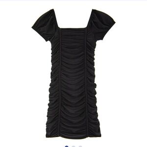 Cheryl Creations Chic Black Ruched Kids Dress size Large Great Condition